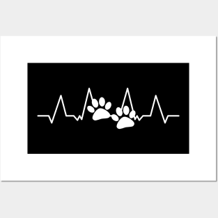 Heartbeat Paw Design For Furparents  Animal Lovers Posters and Art